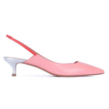 Hot Pink Bridal High Heel Closed Toe Flat Leather Famous Brand Designer Slip on Sandals Women